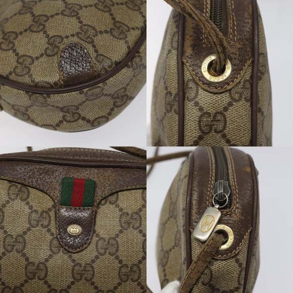 GUCCI GG Supreme Web Sherry Line Shoulder Bag Pvc Beige 156 02 066 - Picture 11 of 13